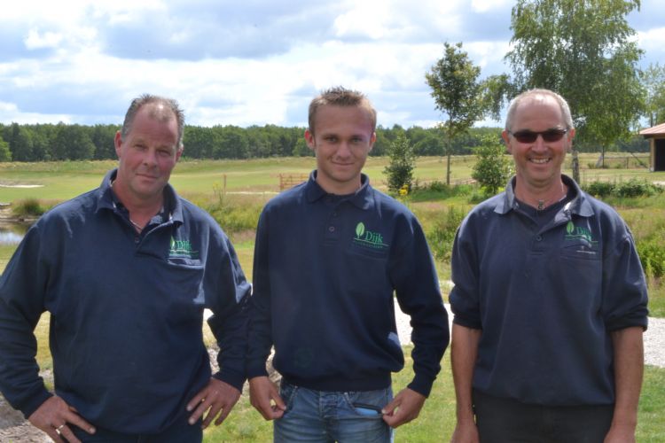De drie greenkeepers van De Hildenberg: Alex Drint, Mike Boelens en Aaldert Post